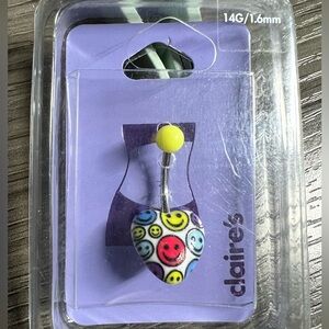 NWT Multicolor Smiley Belly Ring